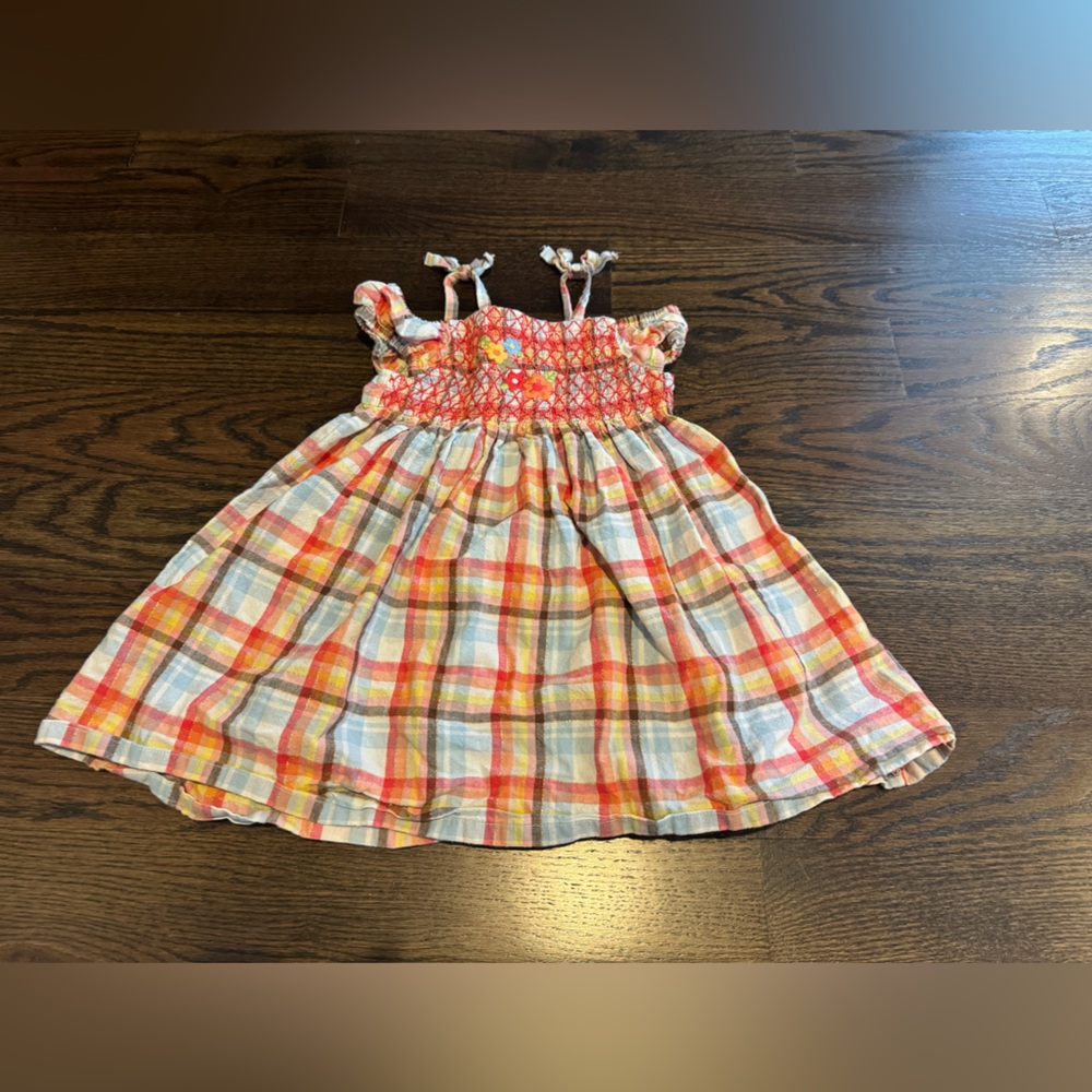Gymboree Plaid Dress - Orange and White